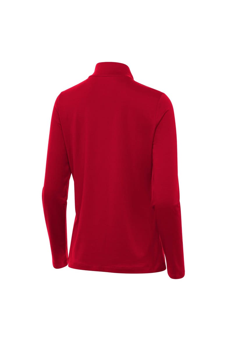 Women's Antigua  Scarlet Ohio State Buckeyes Reprocess Quarter-Zip Top, Alternate, color, Scarlet