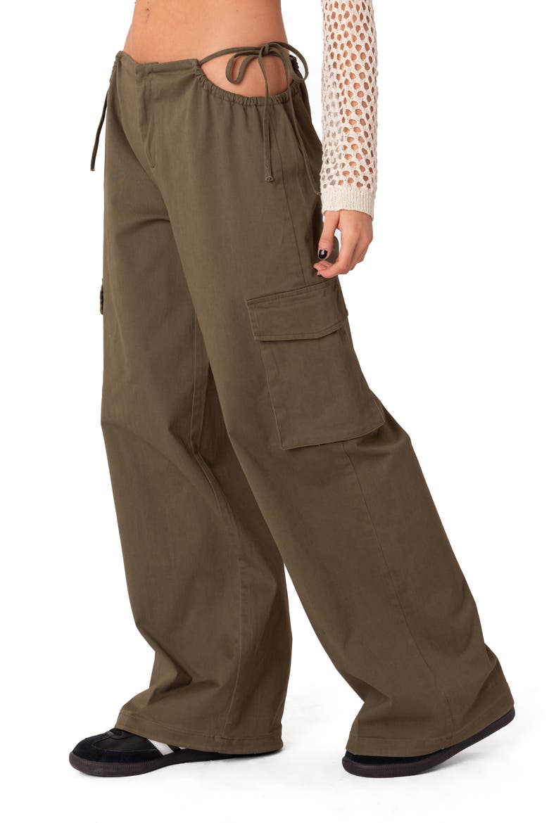 Carlo Low Rise Side Cutout Cargo Pants, Alternate, color, OLIVE