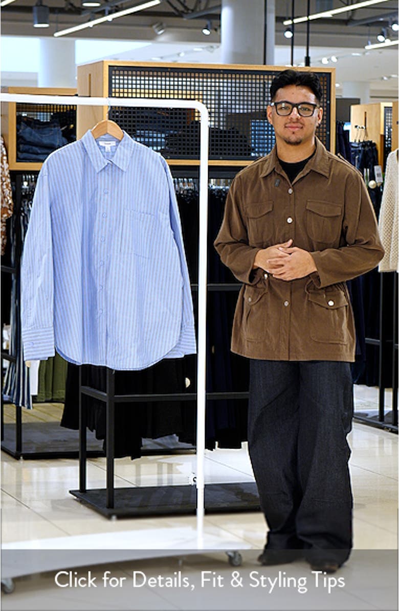 Darted Cuff Oversize Button-Up Shirt, sales video thumbnail