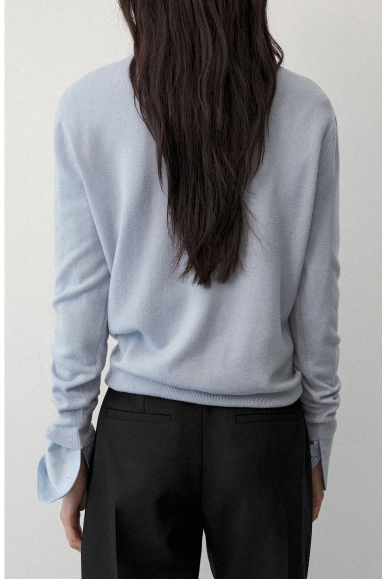 Round Neck Wool Sweater, Alternate, color, SKY BLUE
