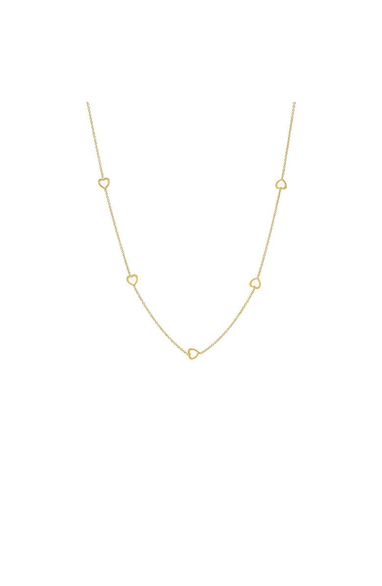 BY ADINA EDEN Solid Cutout Heart Station Necklace 14K, Main, color, 