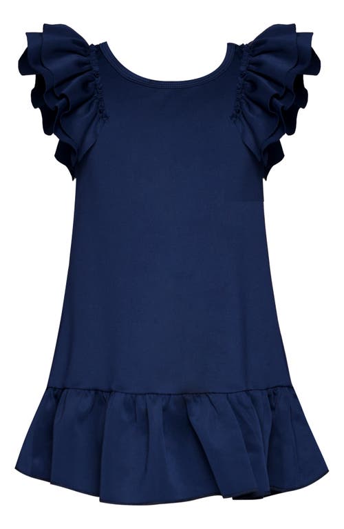 Truly Me Kids' Ruffle Scuba Party Dress in Navy 