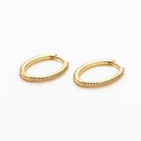 The Verona Pavé Oval Huggies