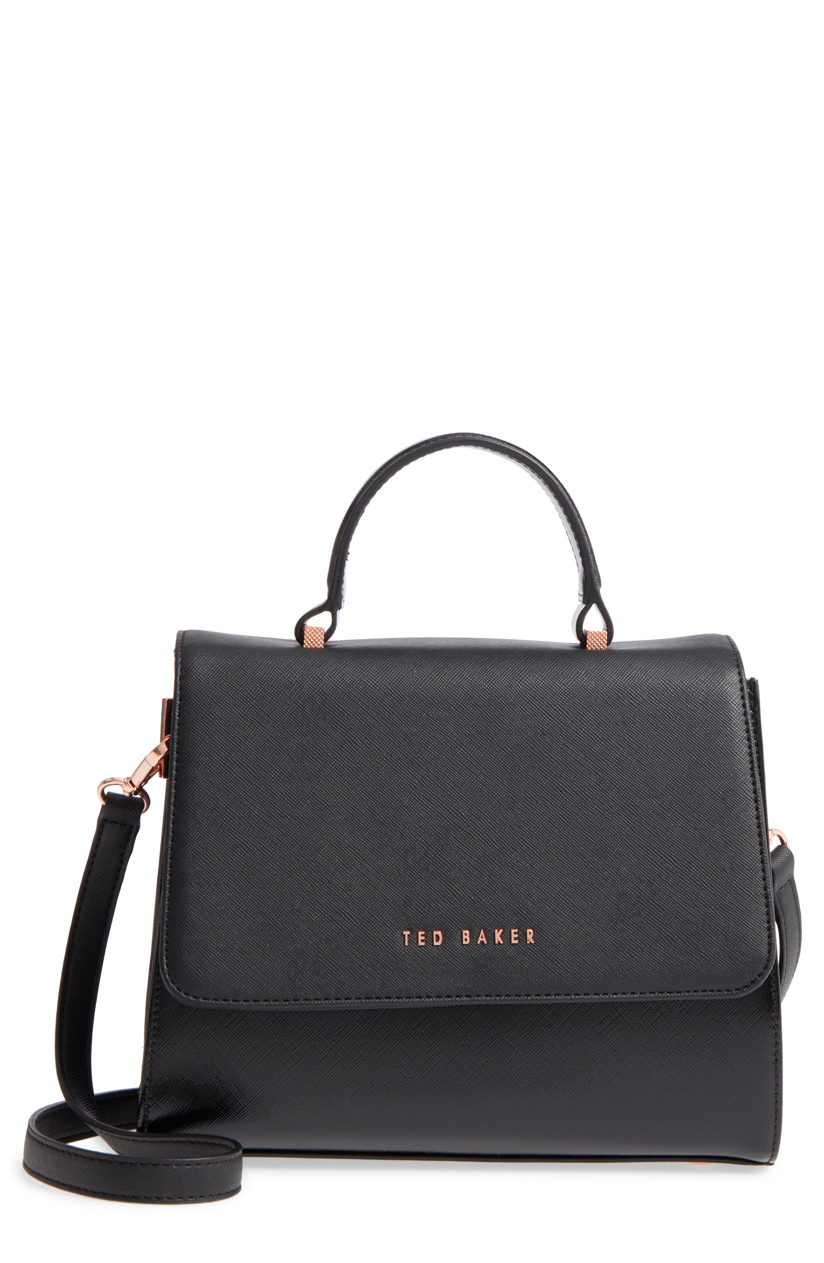 Ted Baker London Small Hilaryy Faux Leather Satchel, Main, color, 