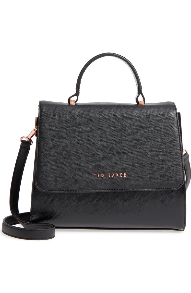 Ted Baker London Small Hilaryy Faux Leather Satchel, Main, color,