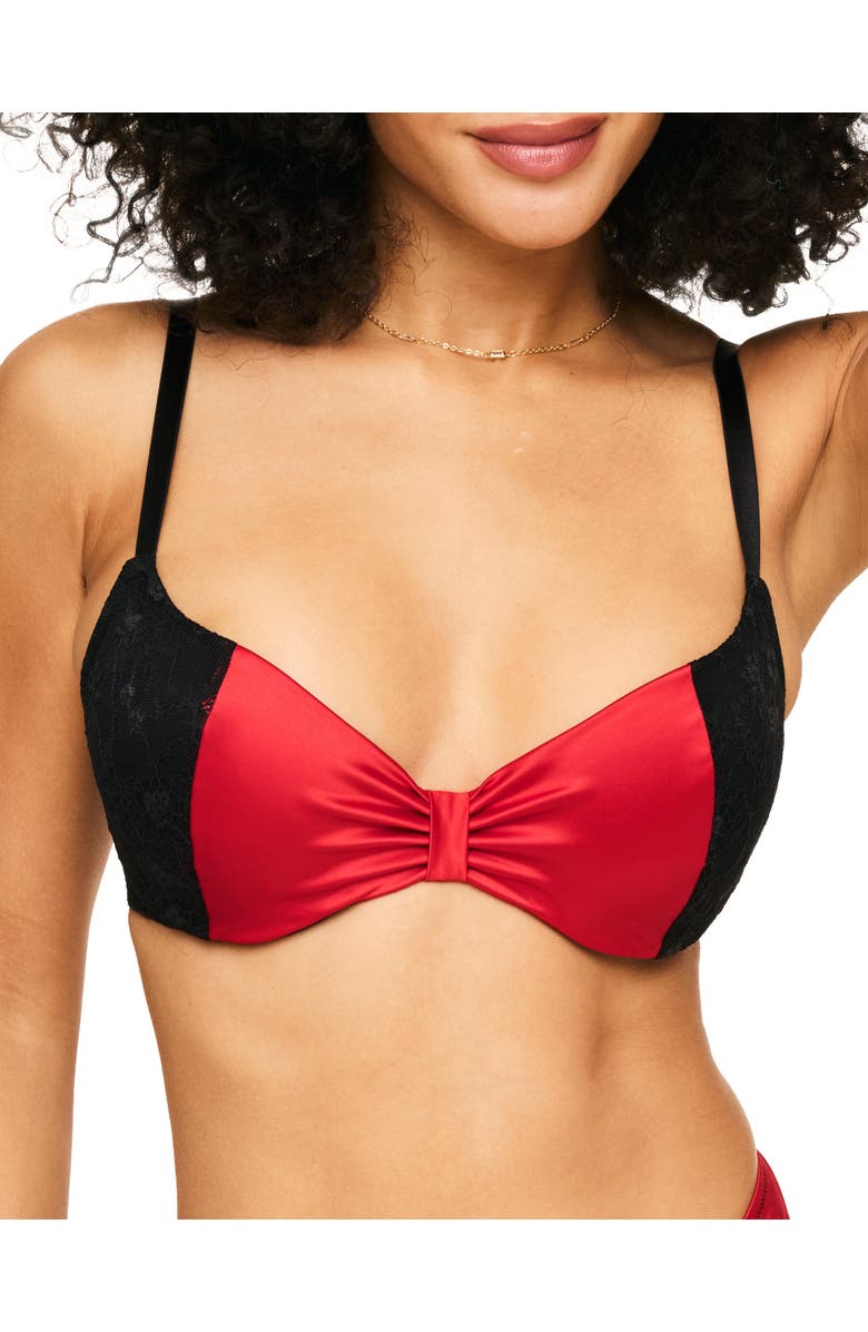 Adore Me Eira Push Up Demi Bra, Main, color, Dark Red