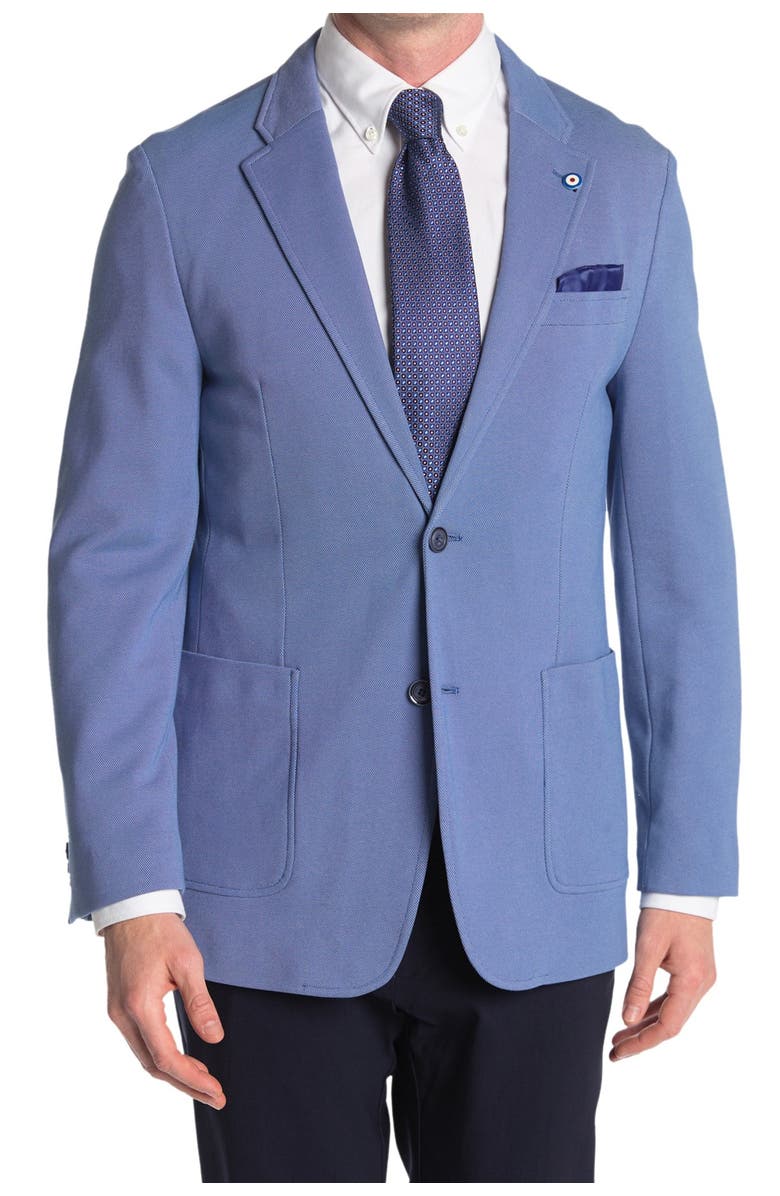 Ben Sherman Blue Birdseye Two Button Notch Lapel Union Fit Sport Coat, Main, color,