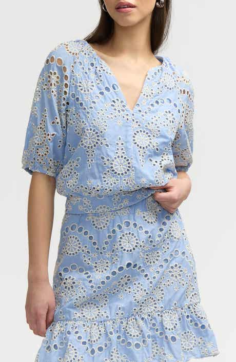 NVLT Eyelet Puff Sleeve Top