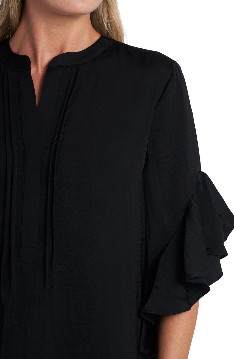 Vince Camuto Ruffle Sleeve Split Neck Blouse, Alternate, color,