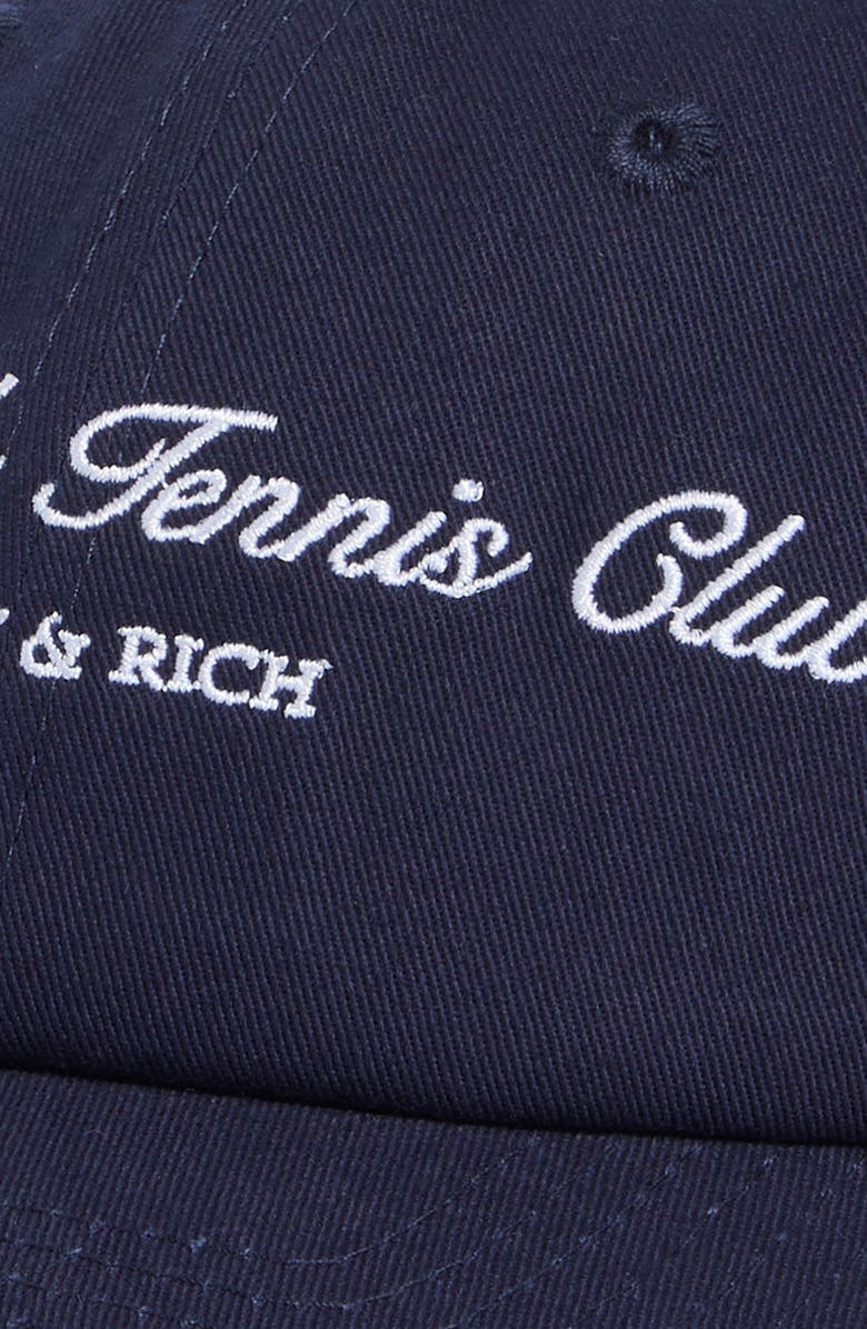 Sporty & Rich New York Tennis Club Cotton Twill Baseball Cap, Alternate, color, Dark Navy