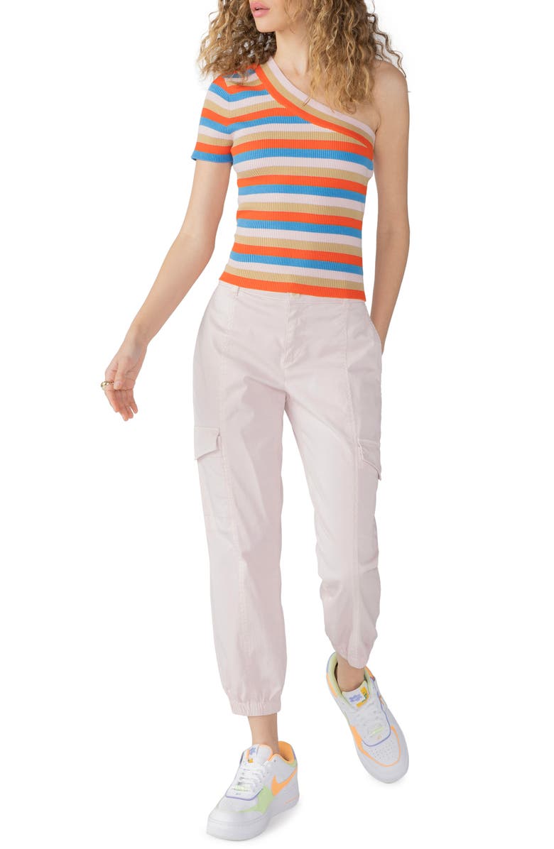 Sanctuary Be My Baby Stripe One-Shoulder Sweater, Alternate, color,