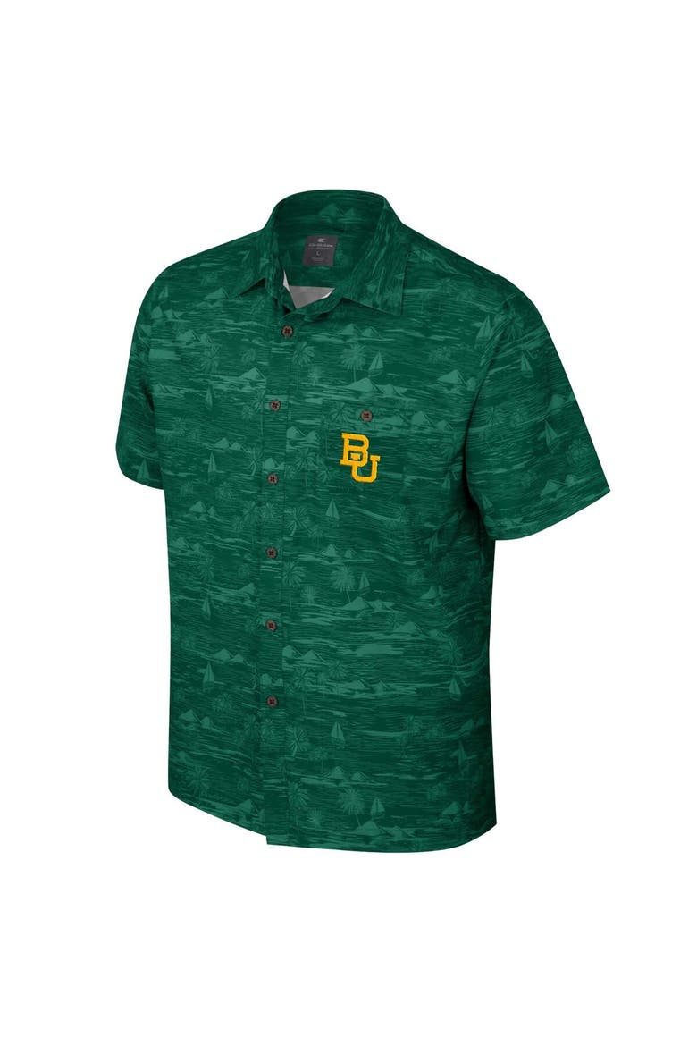 Men's Colosseum Green Baylor Bears Ozark Button-Up Shirt, Alternate, color, Green