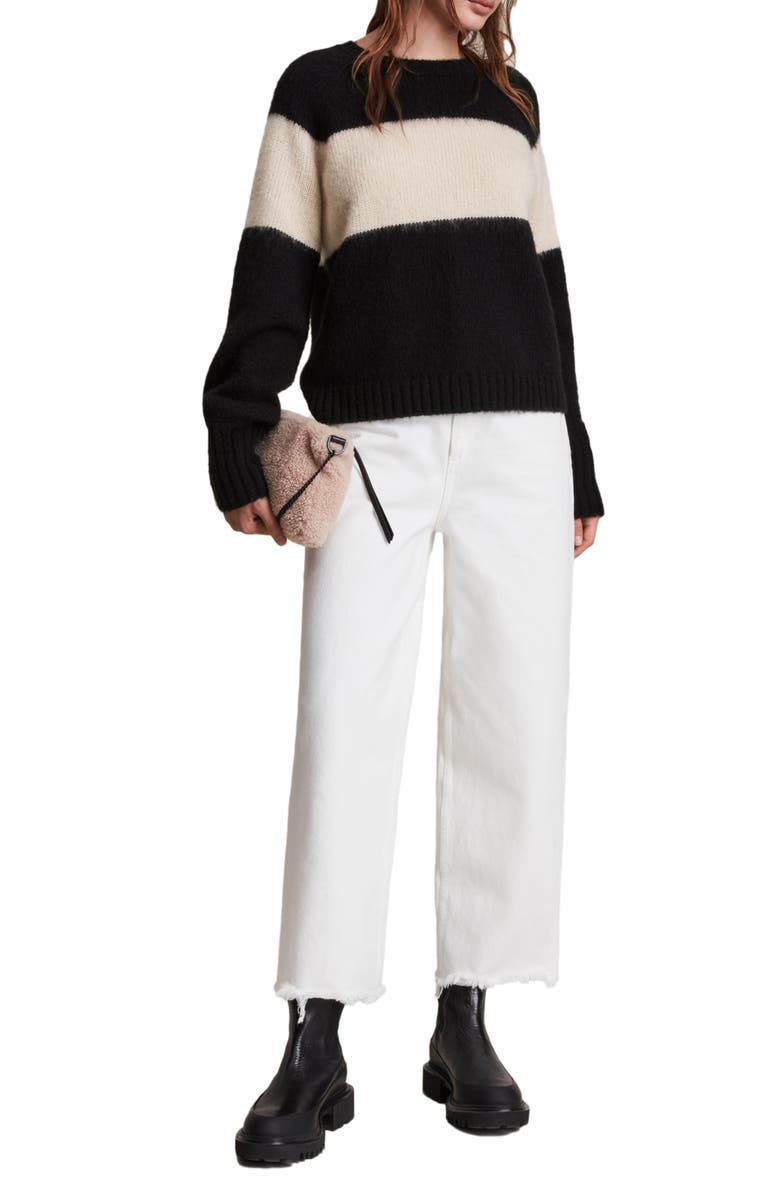 AllSaints Lou Uno Colorblock Stripe Crewneck Pullover, Alternate, color, 