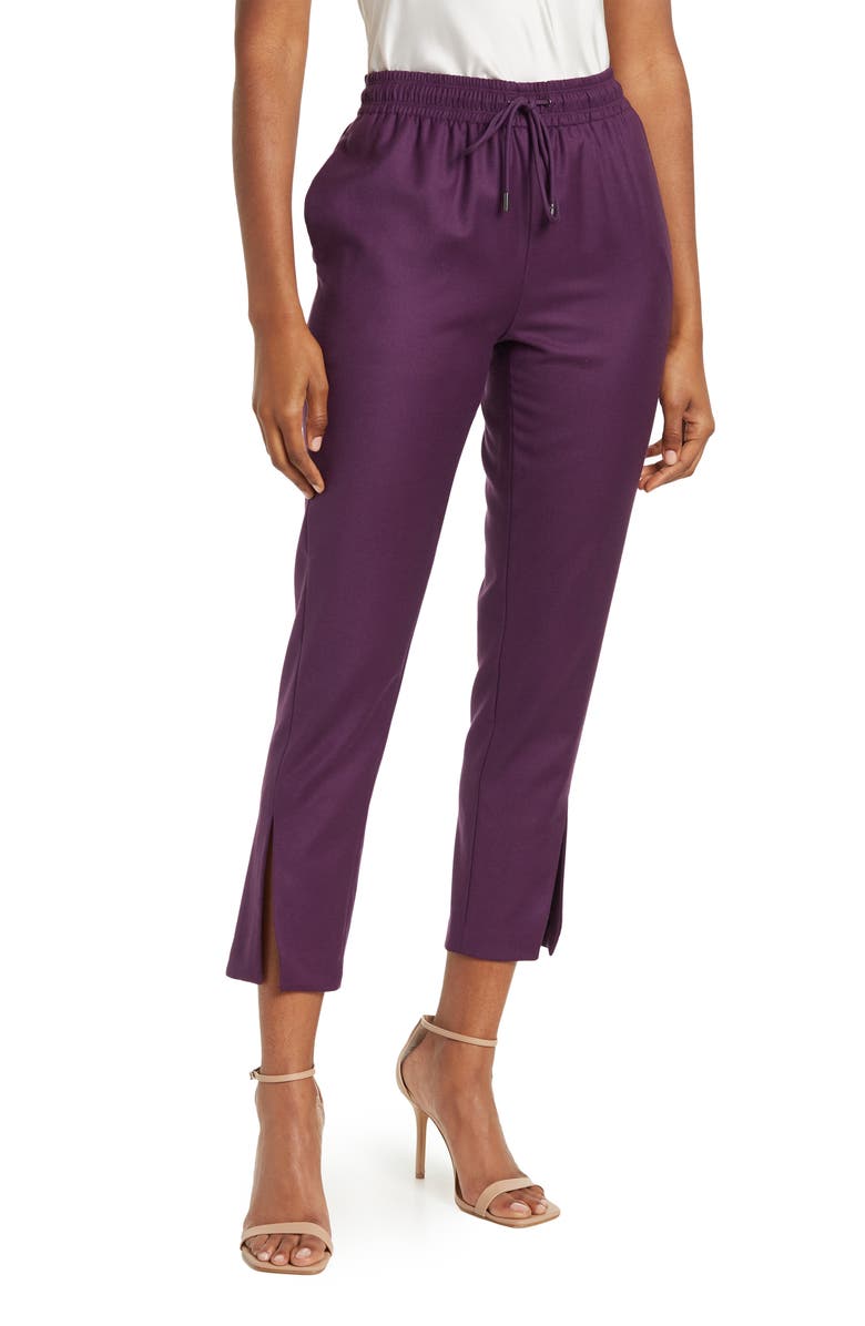 Theory Pull-On Wool Drawstring Pants, Main, color, 