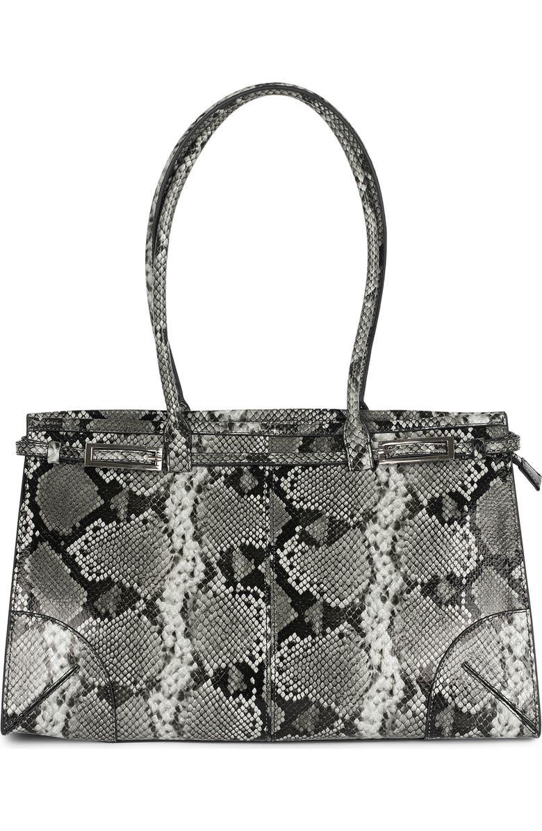 Jeffrey Campbell Palomino Leather Satchel, Main, color, Grey Black Python