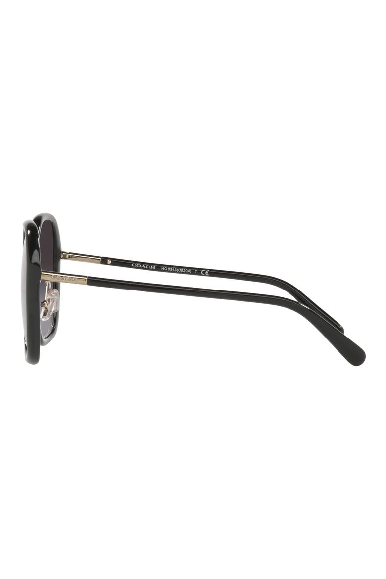 57mm Gradient Round Sunglasses, Alternate, color, BLACK