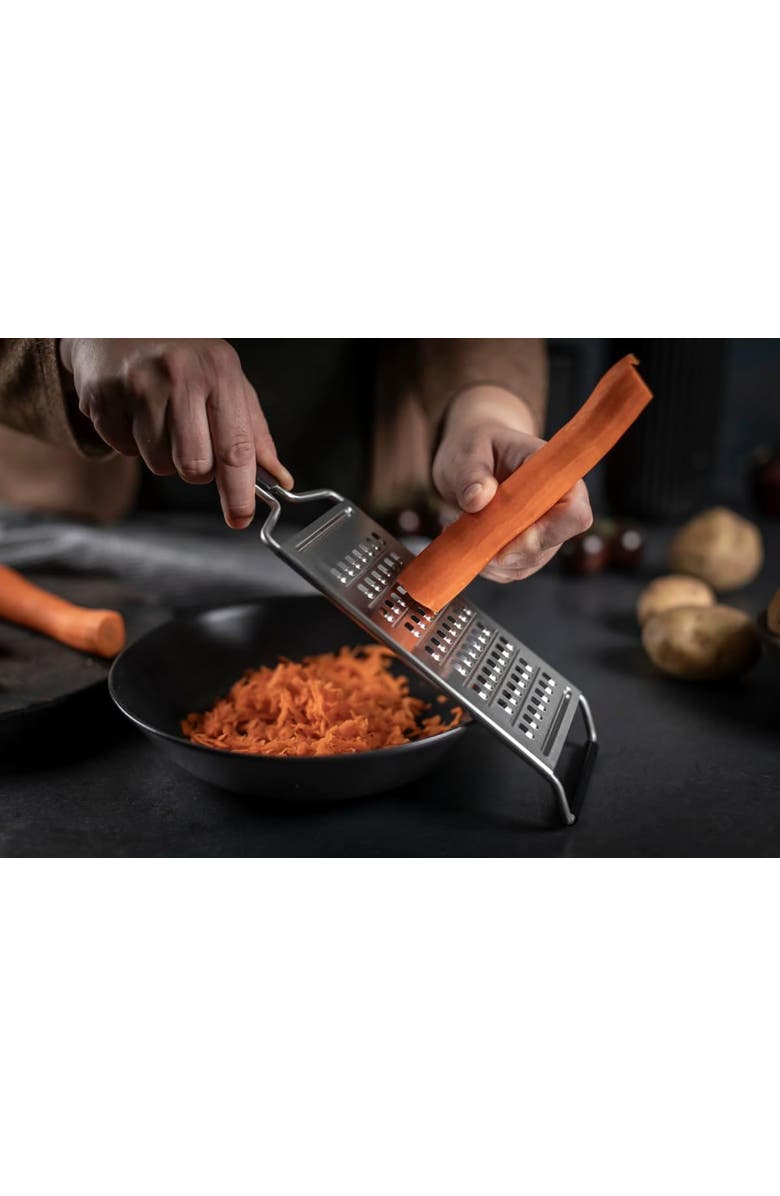 Kuhn Rikon Essential Coarse Grater with Ultra-Sharp Stainless Steel Blade for Vegetables, Cheese & Potatoes, Alternate, color, Silver