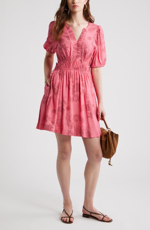 Print Puff Sleeve Minidress