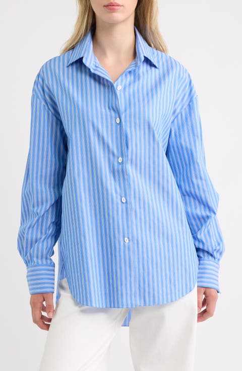 En Vau Oversized Striped Cotton Shirt