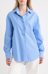 Faithfull the Brand En Vau Oversized Striped Cotton Shirt