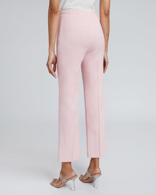 Santorelli Roma Straight Ankle Length Pant Solid Crepe In Petal Pink