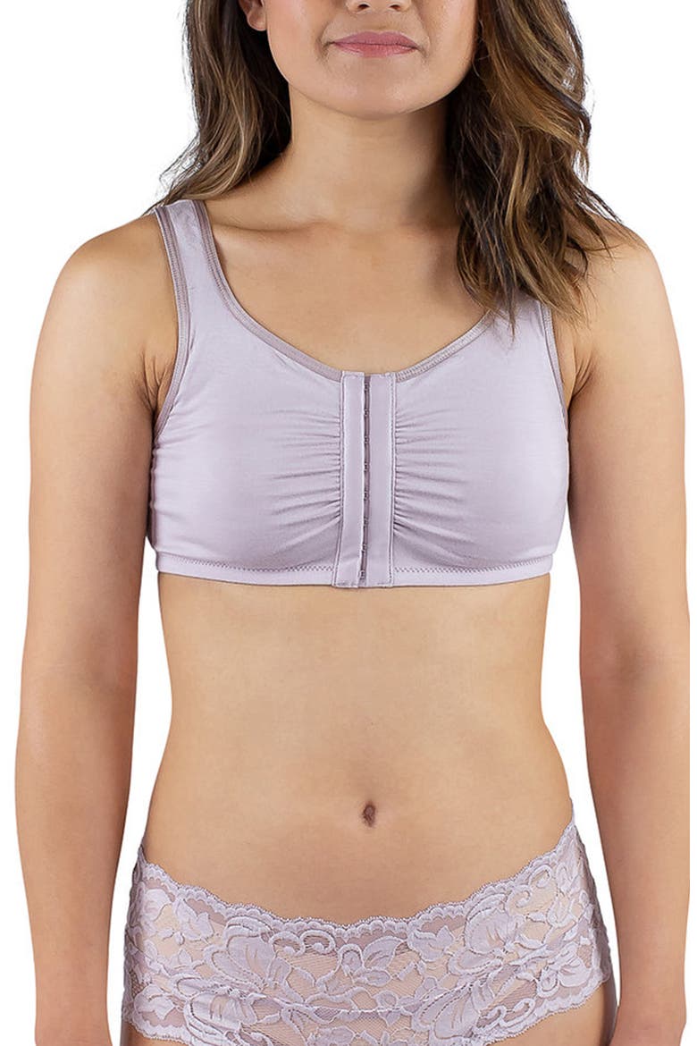 Maia Front Close Pocketed Bralette, Main, color, MAUVE