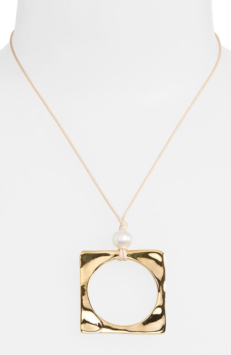 FRASIER STERLING La Jolla Freshwater Pearl Pendant Necklace, Alternate, color, Gold