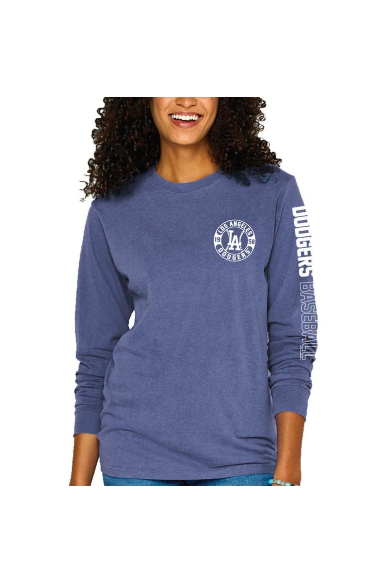 Women's Soft as a Grape Royal Los Angeles Dodgers Pigment-Dyed Long Sleeve T-Shirt, Alternate, color, Royal