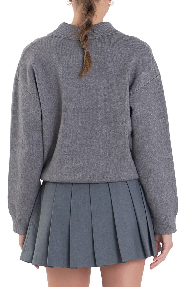 English Factory Argyle Polo Sweater, Alternate, color,