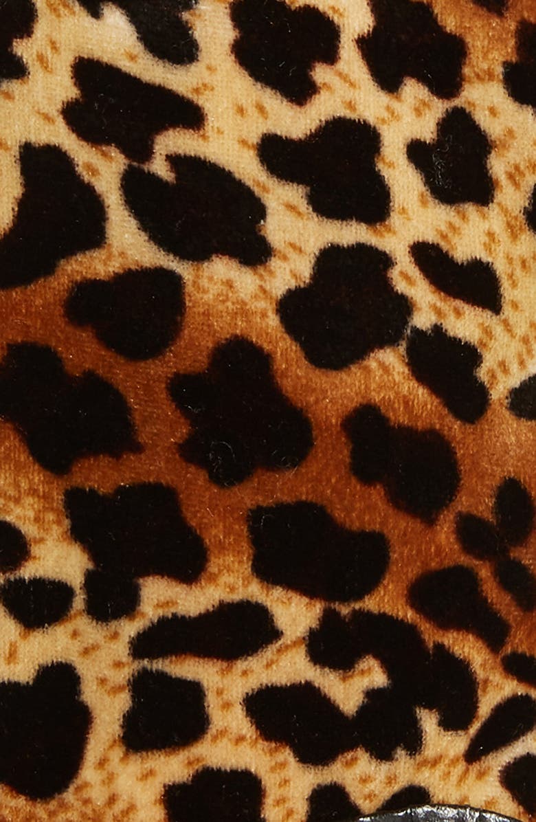 Leith Leopard Print Velvet Gloves, Alternate, color, 