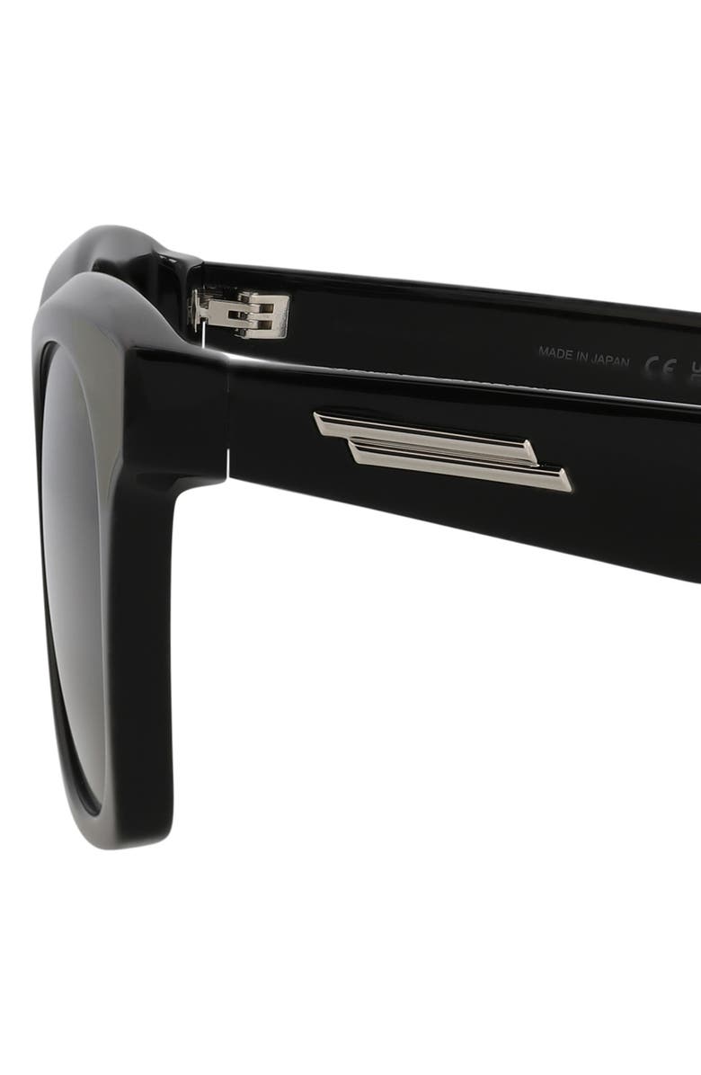 Bottega Veneta 54mm Square Sunglasses, Alternate, color, Black Black Grey