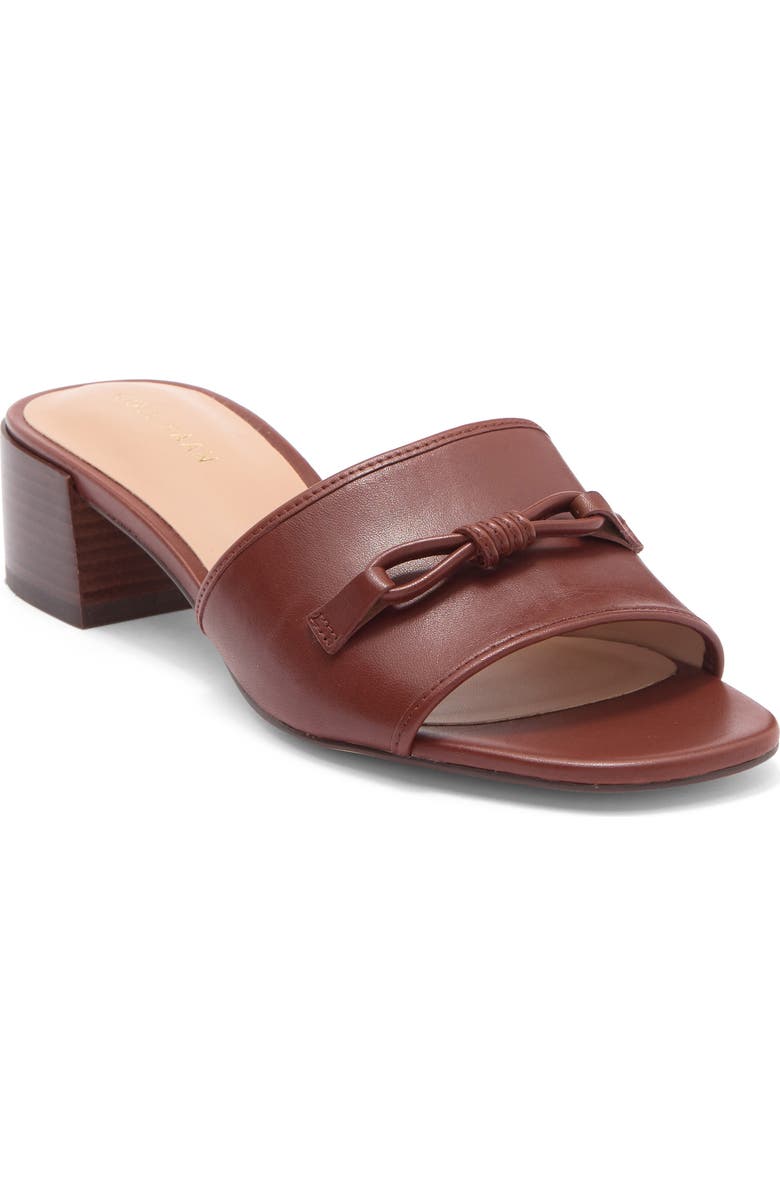 Cole Haan Cailyn Bow Slide Sandal, Main, color, Dark Chocolate Cuoio Leather