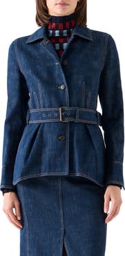 Akris punto Winter Denim Peplum Jacket