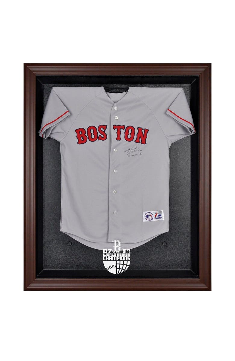 FANATICS AUTHENTIC Boston Red Sox 2007 World Series Champions Brown Framed Logo Jersey Display Case, Main, color,