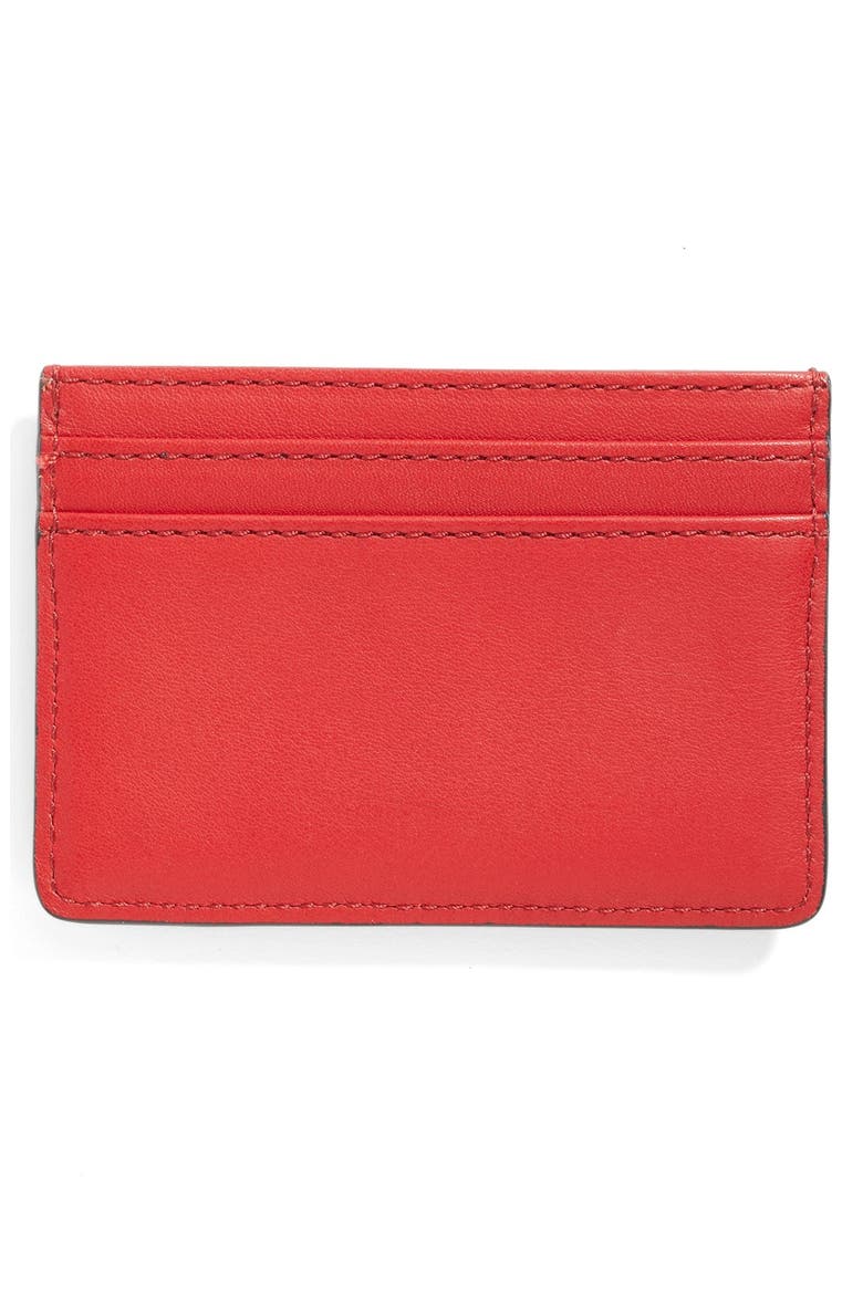 Rooster Leather Card Case, Alternate, color, SCARLET