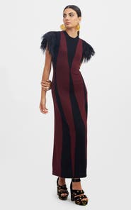 La DoubleJ Harlequin Sleeveless Dress Bordeux / Black