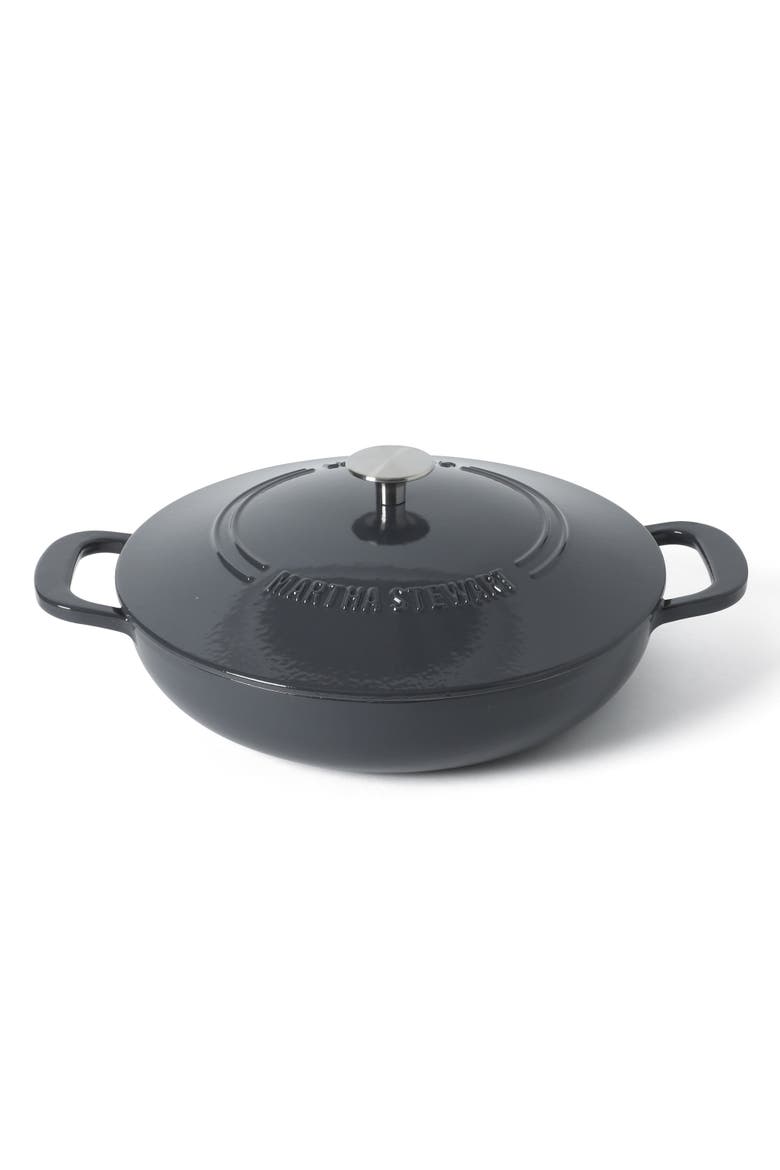 Gatwick 3.5-Quart Enameled Cast Iron Braiser with Lid, Alternate, color, Grey