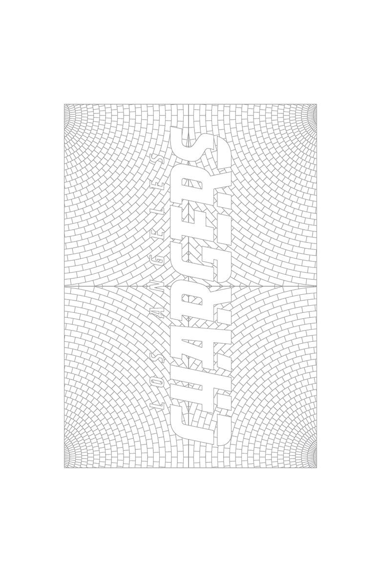 In the Sports Zone NFL Adult Coloring Book, Los Angeles Chargers, Alternate, color, Multicolored