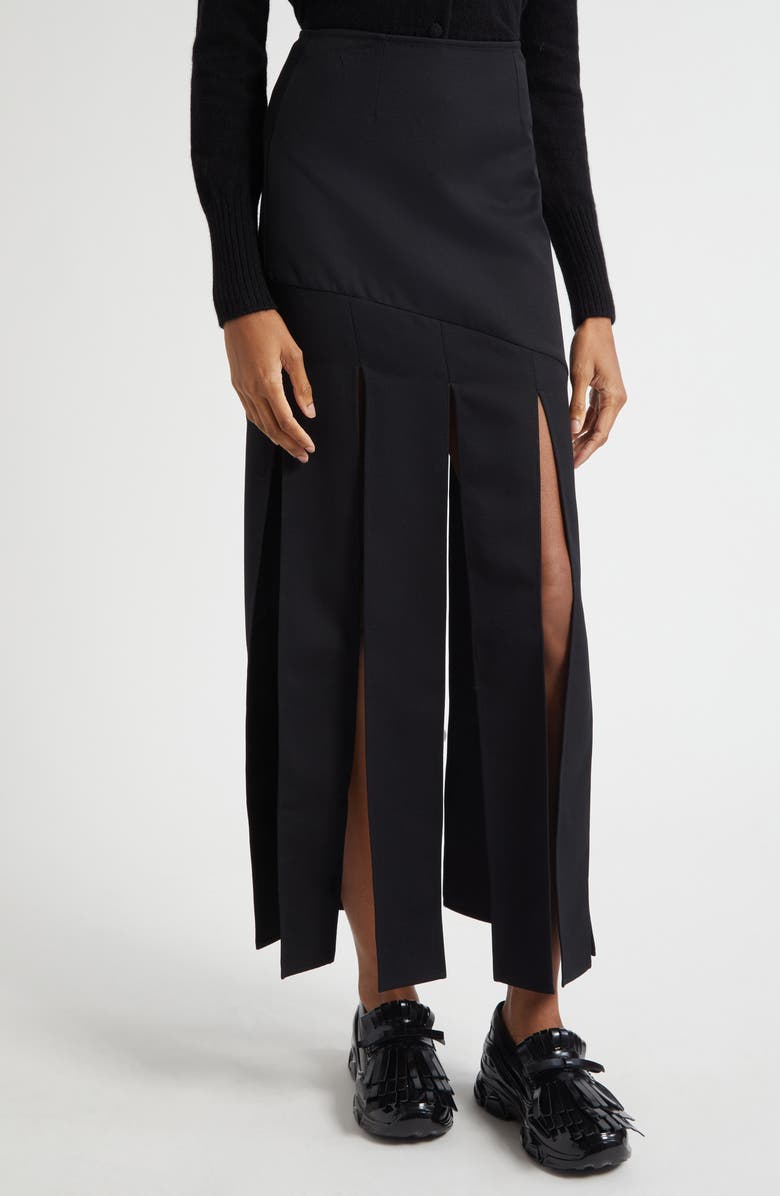 Simone Rocha Bias Cut Multi Slit Maxi Skirt, Alternate, color, Black