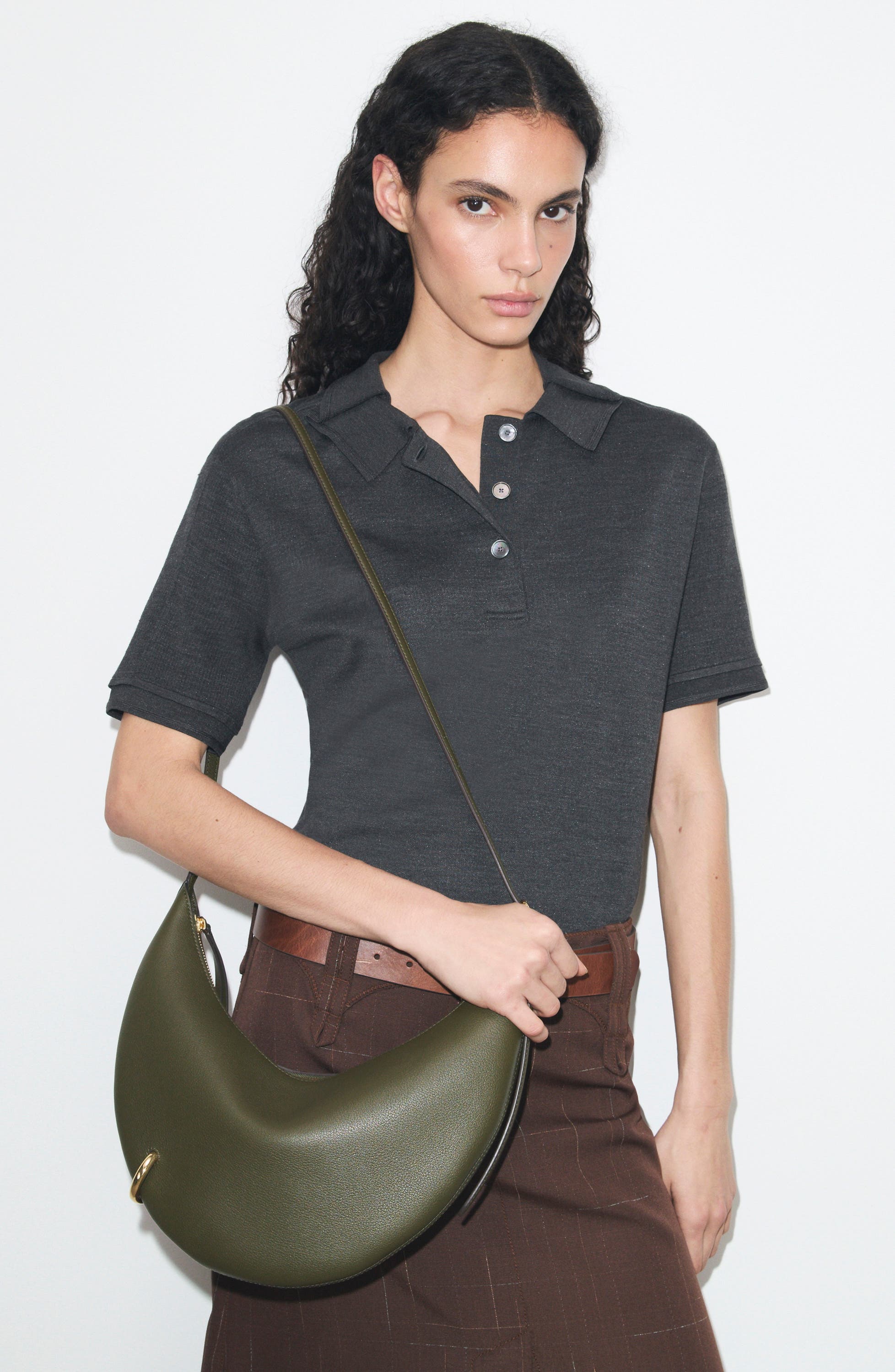 Pierced Leather Crossbody Bag, Alternate, color, LECCIO