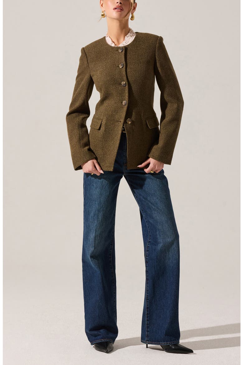 Bellmere Herringbone Tweed Jacket, Alternate, color, OLIVE