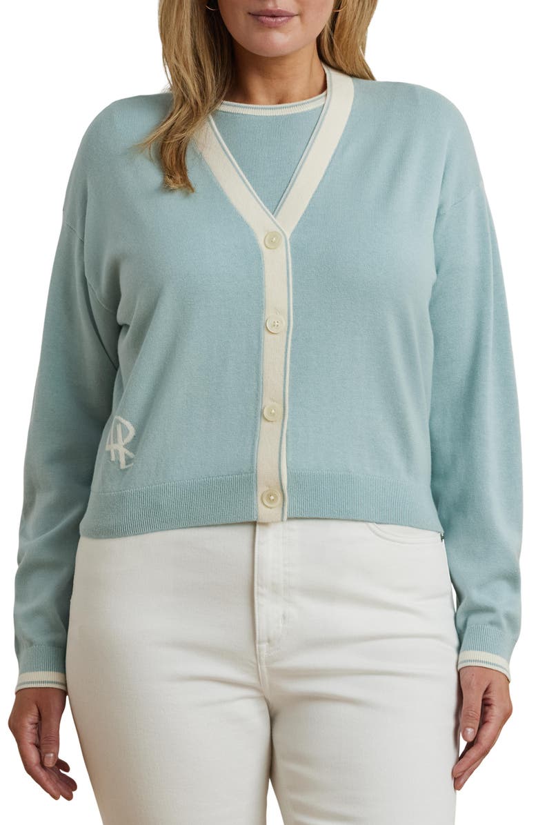 Lauren Ralph Lauren Tipped Cardigan, Main, color, 