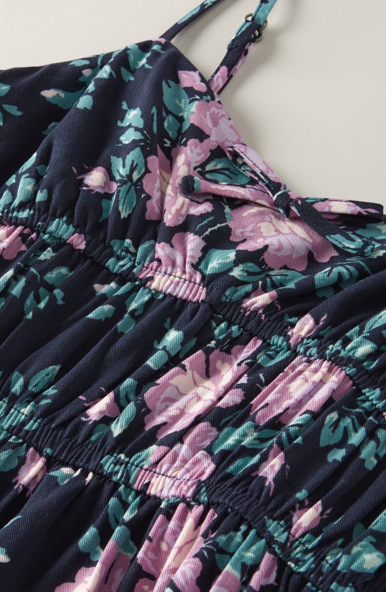 Treasure & Bond Kids' Bow Front Romper, Alternate, color, Navy Medieval Multi Bouquet