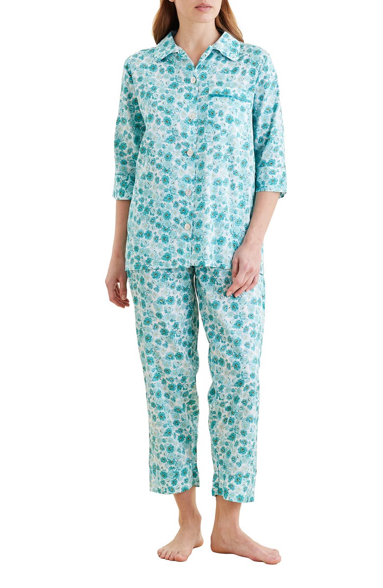 Papinelle Florence Cotton Voile Crop Pajamas, Main, color,