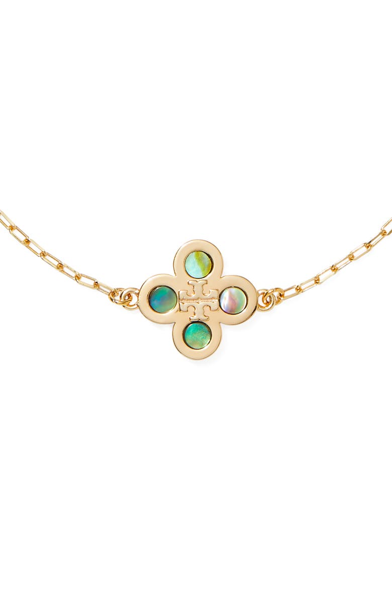Tory Burch Kira Clover Mother-of-Pearl Charm Bracelet, Alternate, color, 