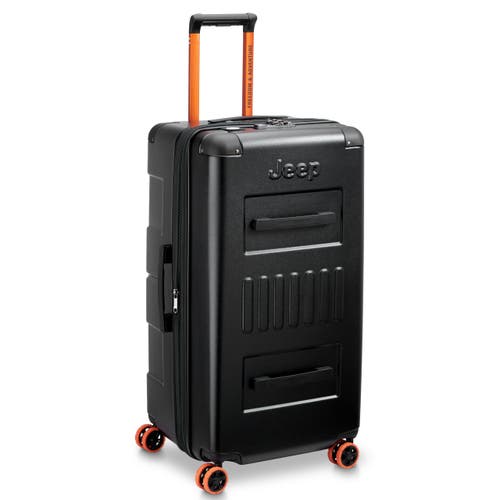 Jeep Jh002b Checked-large 29 Inch Hardside Expandable Luggage With Spinner Wheels In Black