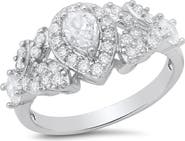 HMY JEWELRY Pear Shape Cubic Zirconia Engagement Ring