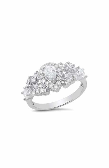 HMY JEWELRY Pear Shape Cubic Zirconia Engagement Ring