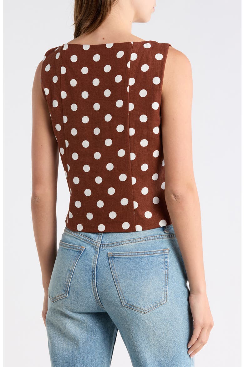 Polka Dot Linen Blend Tank, Alternate, color, REDWOOD POLKA DOT