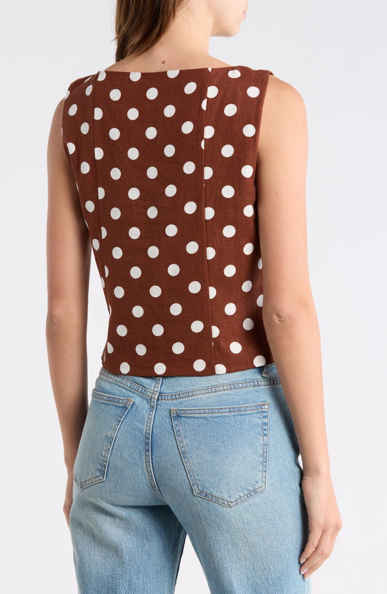WAYF Polka Dot Linen Blend Tank, Alternate, color, Redwood Polka Dot